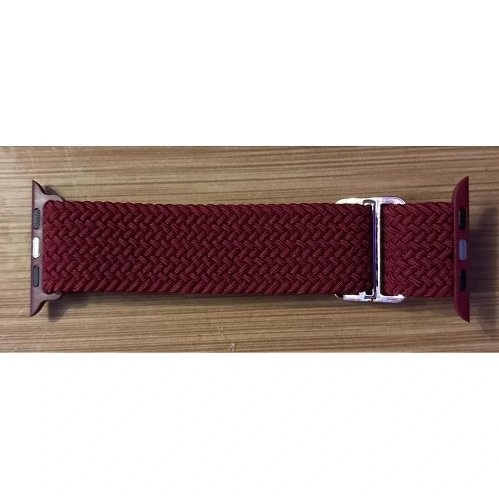 NEW Wine Red Braided Stretch Solo Loop Band for Apple Watch 42mm/44mm/45mm